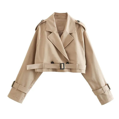 TINATII | Beige Damen Kurzjacke - Klassische Jacke für jeden Anlass