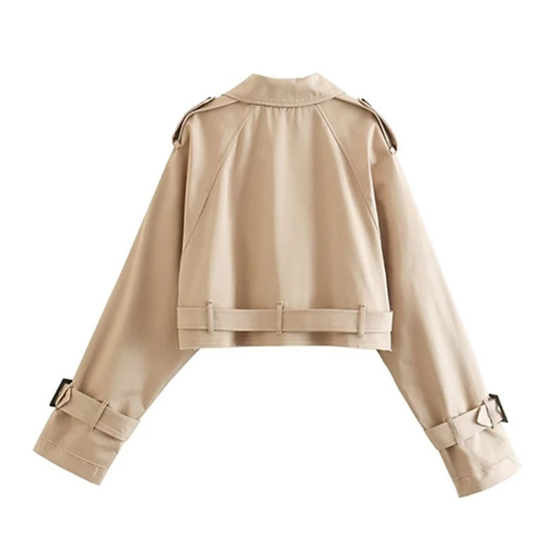 TINATII | Beige Damen Kurzjacke - Klassische Jacke für jeden Anlass