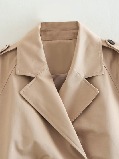 TINATII | Beige Damen Kurzjacke - Klassische Jacke für jeden Anlass