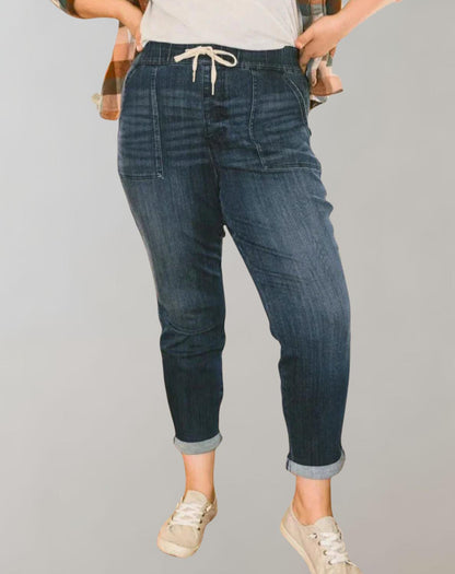 TINATII | Elastische Denim Jogger-Jeans für Damen