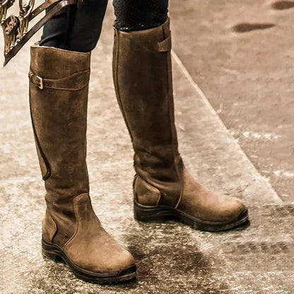 TINATII | Elegante Kniehohe Stiefel mit Schnallenakzent