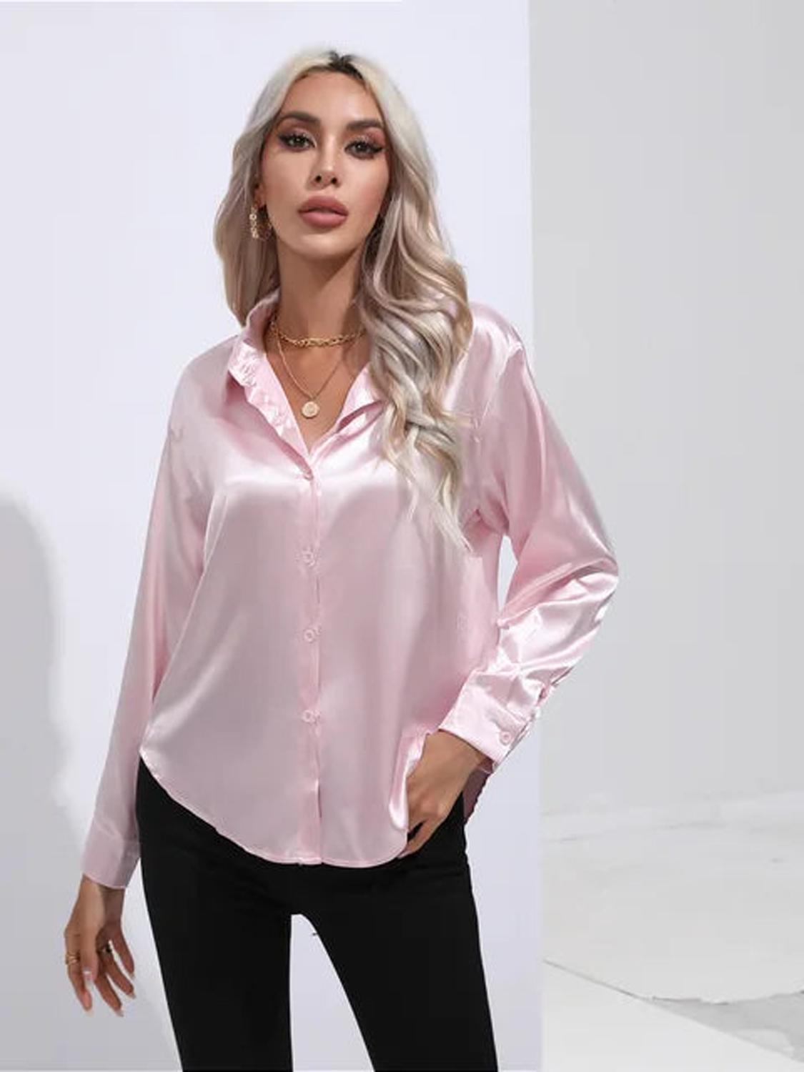 TINATII | Elegante Satinbluse - Zeitloses Design für jeden Anlass