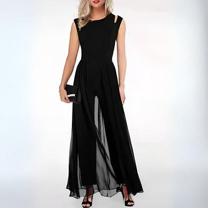 TINATII | Eleganter Damen Jumpsuit - Ärmellos & Weites Bein