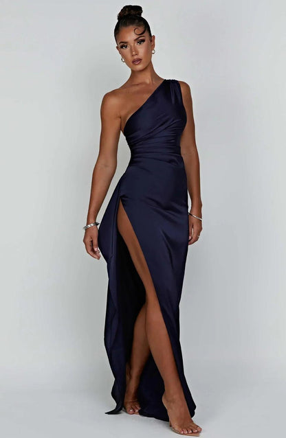 TINATII | Elegantes One-Shoulder-Kleid mit Drapierung