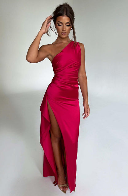 TINATII | Elegantes One-Shoulder-Kleid mit Drapierung