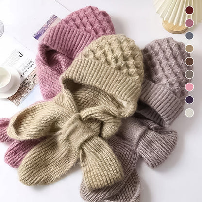 TINATII | Mütze und Schal Set - Warme Winter Accessoires für Damen