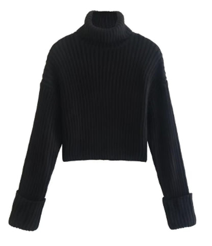 TINATII | Gerippter Damen Rollkragenpullover