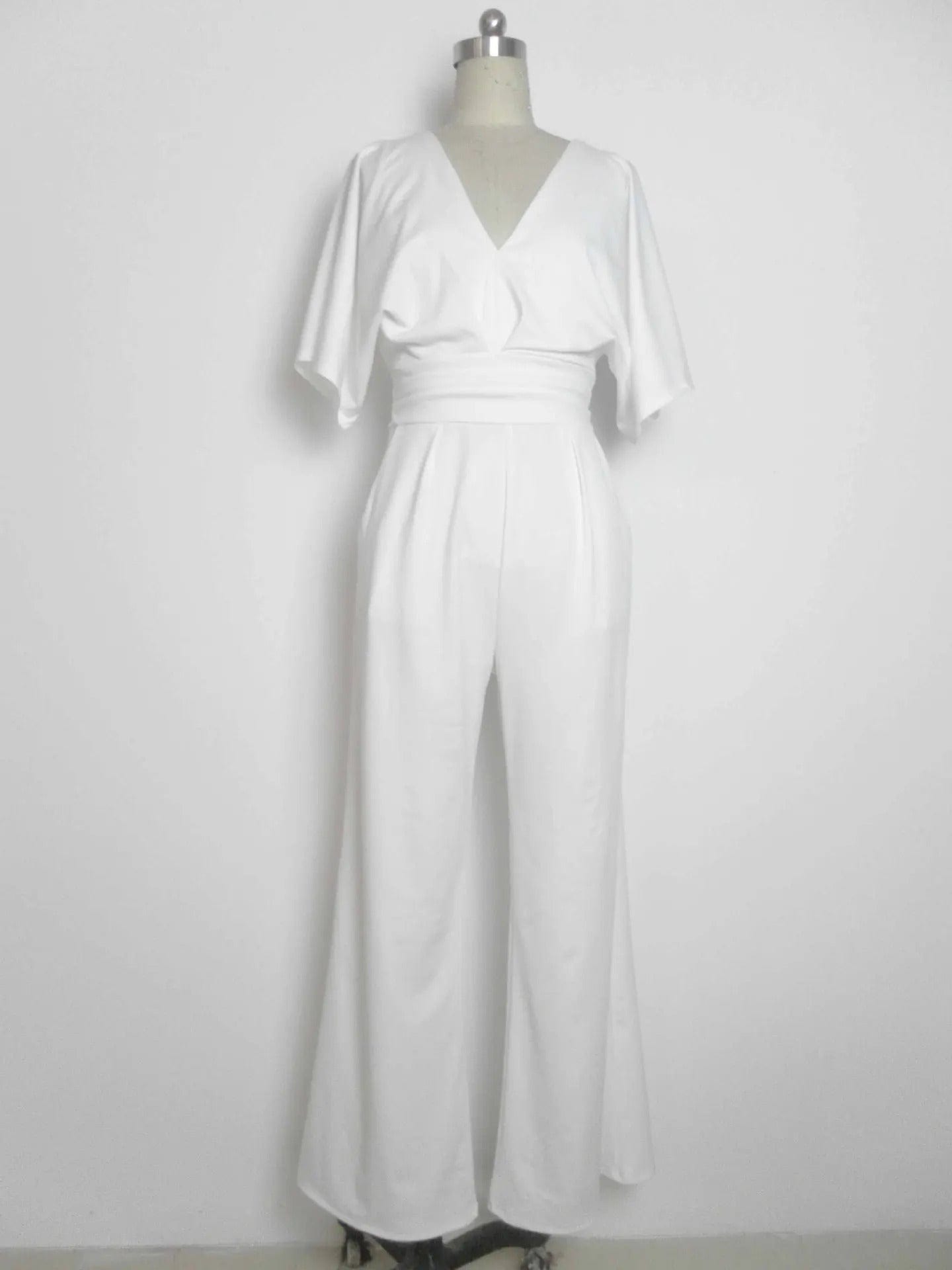 TINATII | Eleganter V-Ausschnitt Jumpsuit