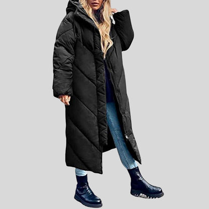 TINATII | Lange Damen Winterjacke mit Kapuze