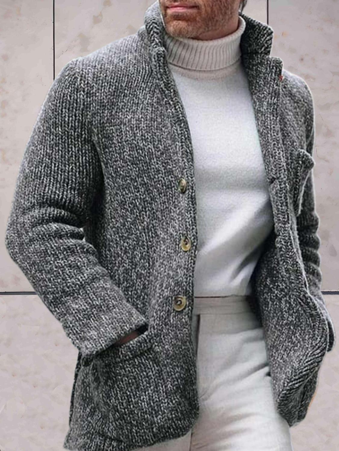 TINATII | Lässige Strickjacke mit hohem Ausschnitt