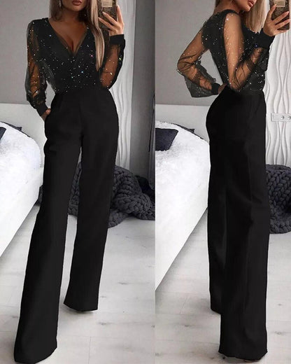 TINATII | Lässiger einfarbiger Jumpsuit für Damen