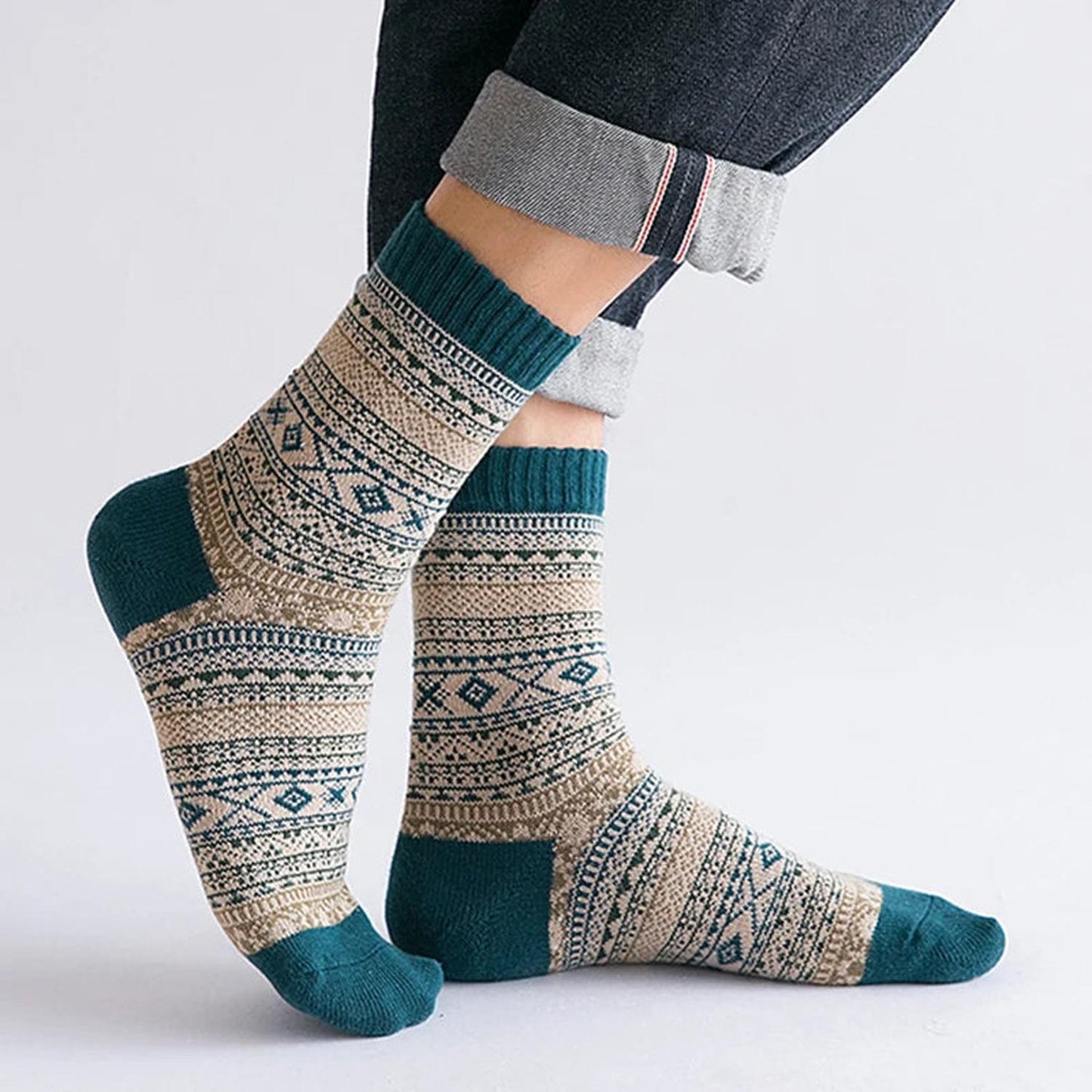 TINATII | Megawarme Socken im skandinavischen Design - 5er Pack