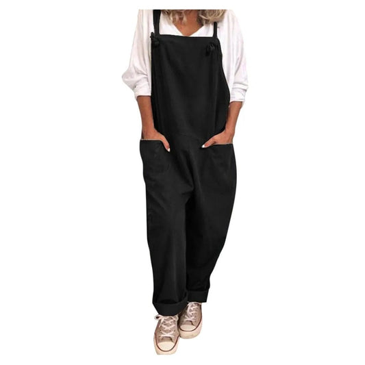 TINATII | Baumwoll Leinen Overall Jumpsuit