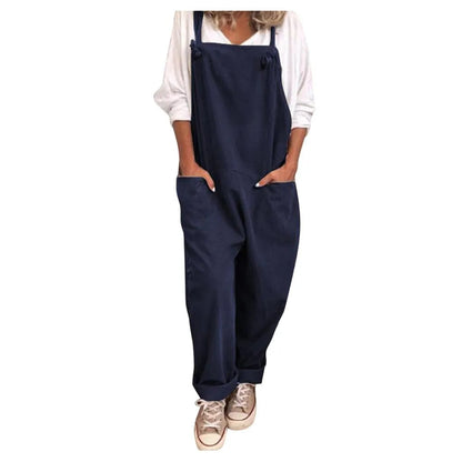 TINATII | Baumwoll Leinen Overall Jumpsuit