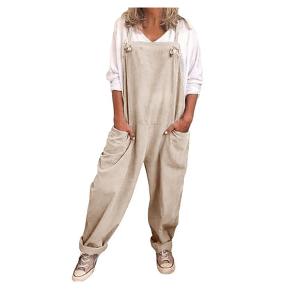 TINATII | Baumwoll Leinen Overall Jumpsuit