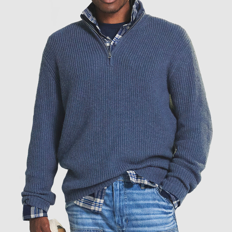 TINATII | Business Casual Reißverschluss Pullover