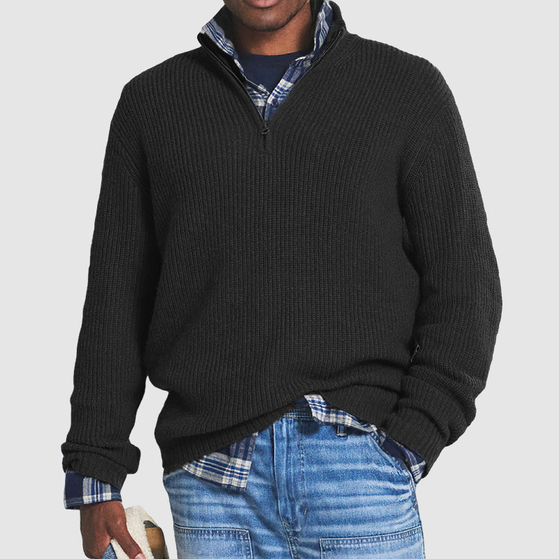 TINATII | Business Casual Reißverschluss Pullover