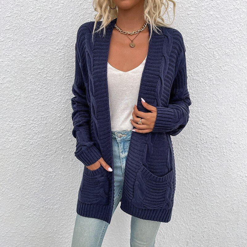 TINATII | Strickjacke - Langer, bequemer Strickmantel für Damen